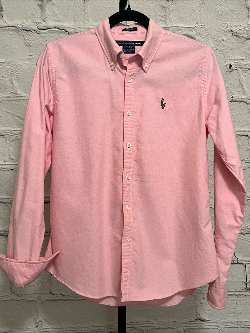 Ralph Lauren Sport Slim Fit Pink Salmon Button-Down Oxford Shirt